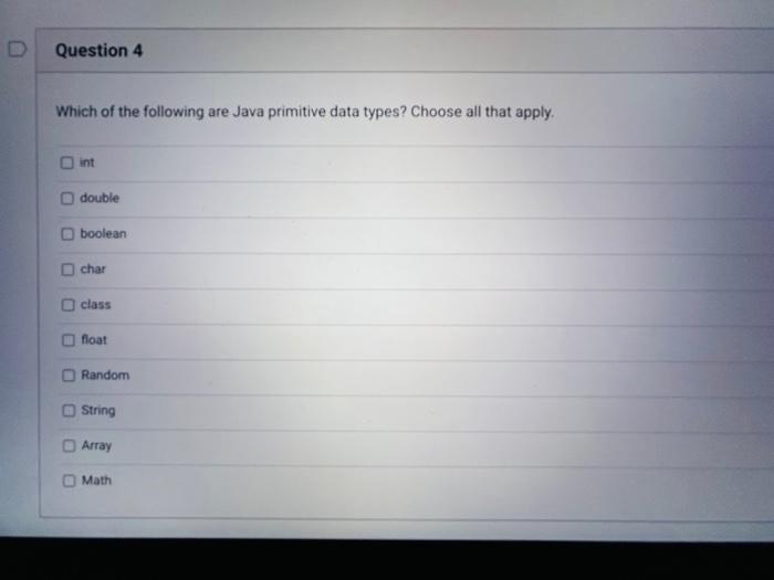 Solved Which of the following are valid Java Identifiers? | Chegg.com