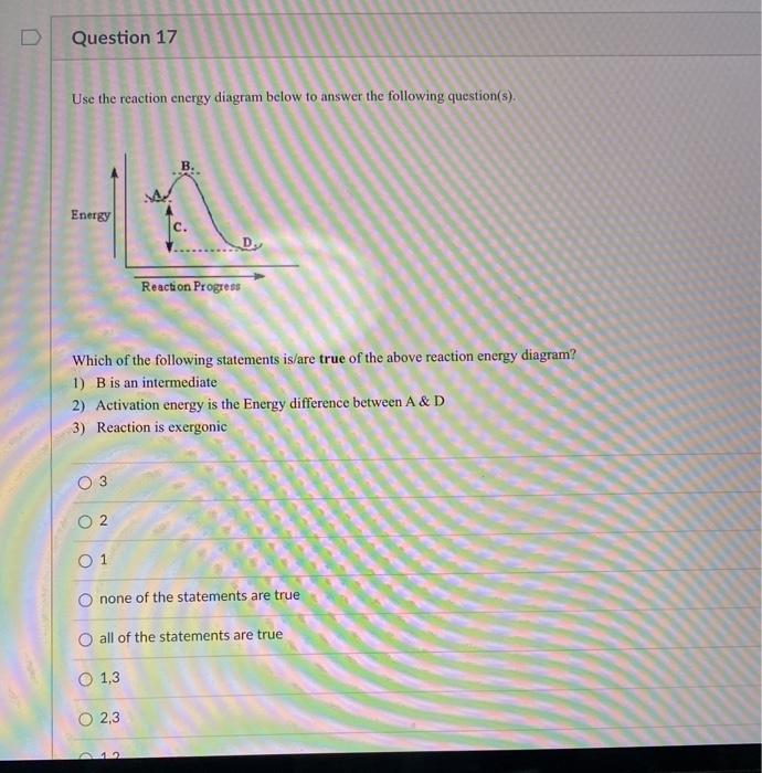 Solved Question 17 Use the reaction energy diagram below to | Chegg.com