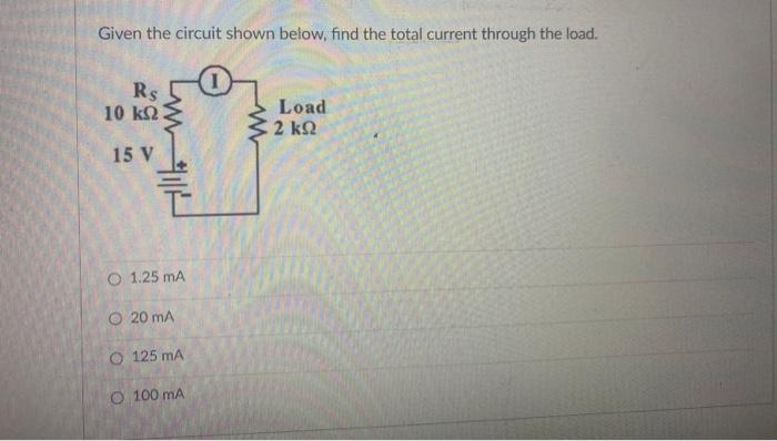 Solved Given the circuit shown below, find the total current | Chegg.com
