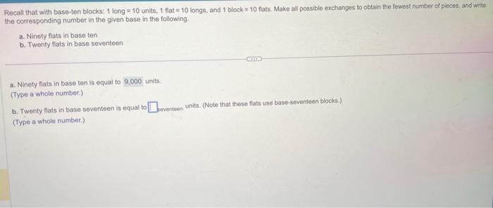 Solved Recall That With Base-ten Blocks: 1 Long =10 Units, 1 | Chegg.com