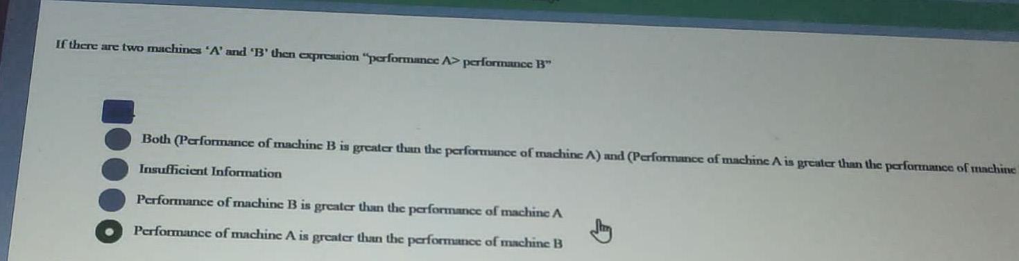 Solved If There Are Two Machines 'A' And 'B' Then Expression | Chegg.com