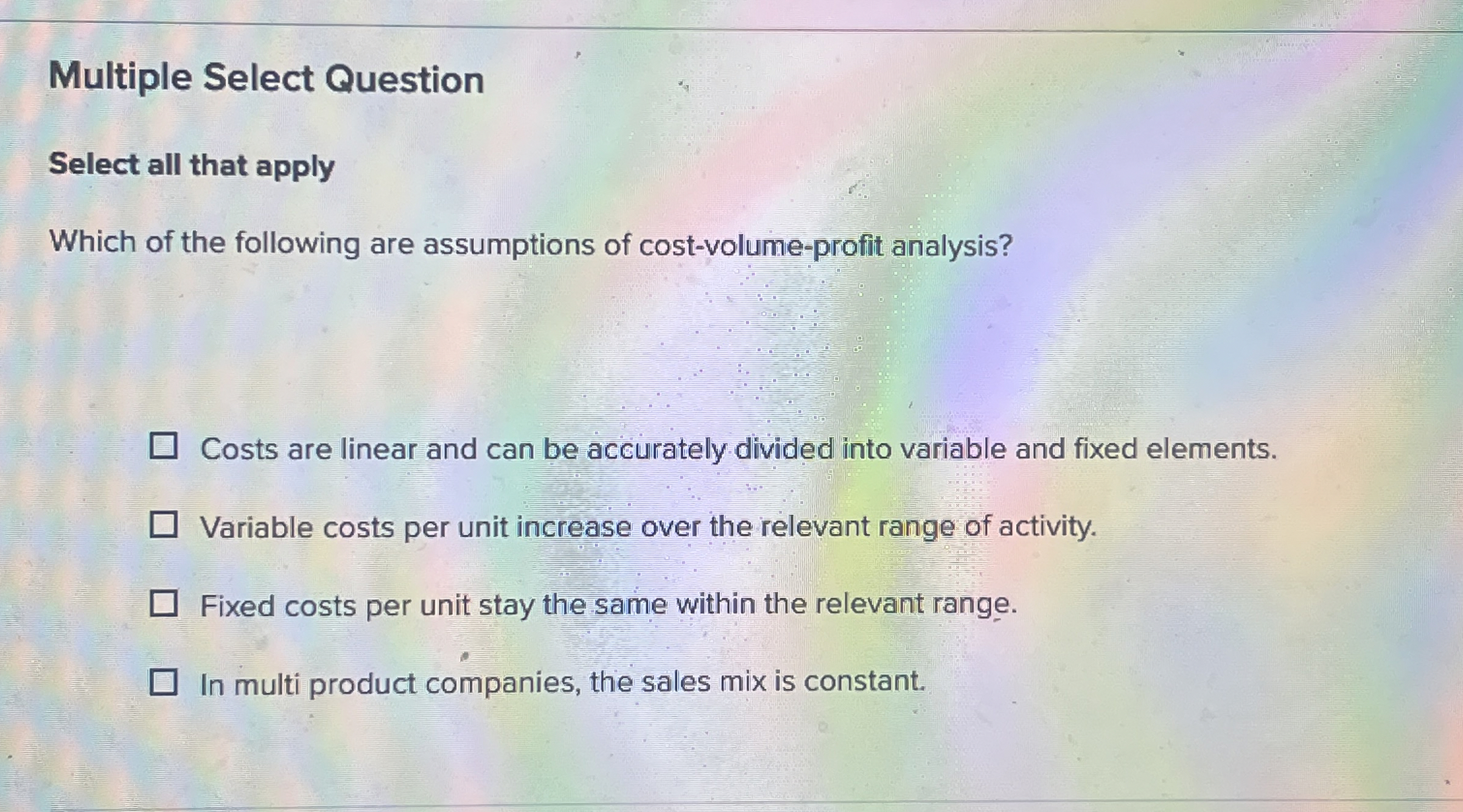Solved How to solve Multiple Select QuestionSelect all that | Chegg.com