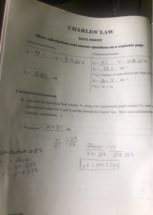 Solved Calculate The Percent Error, When Comparing Your | Chegg.com