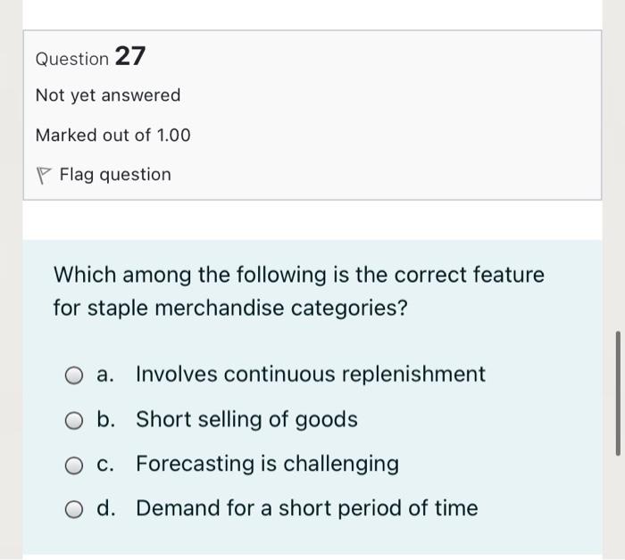 Solved Question 25 Not yet answered Marked out of 1.00 p | Chegg.com