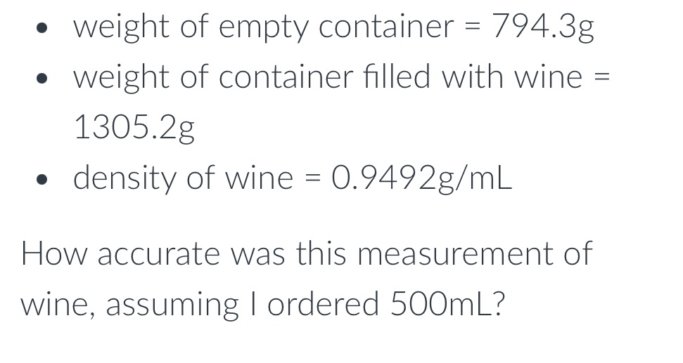 solved-weight-of-empty-container-794-3gweight-of-container-chegg