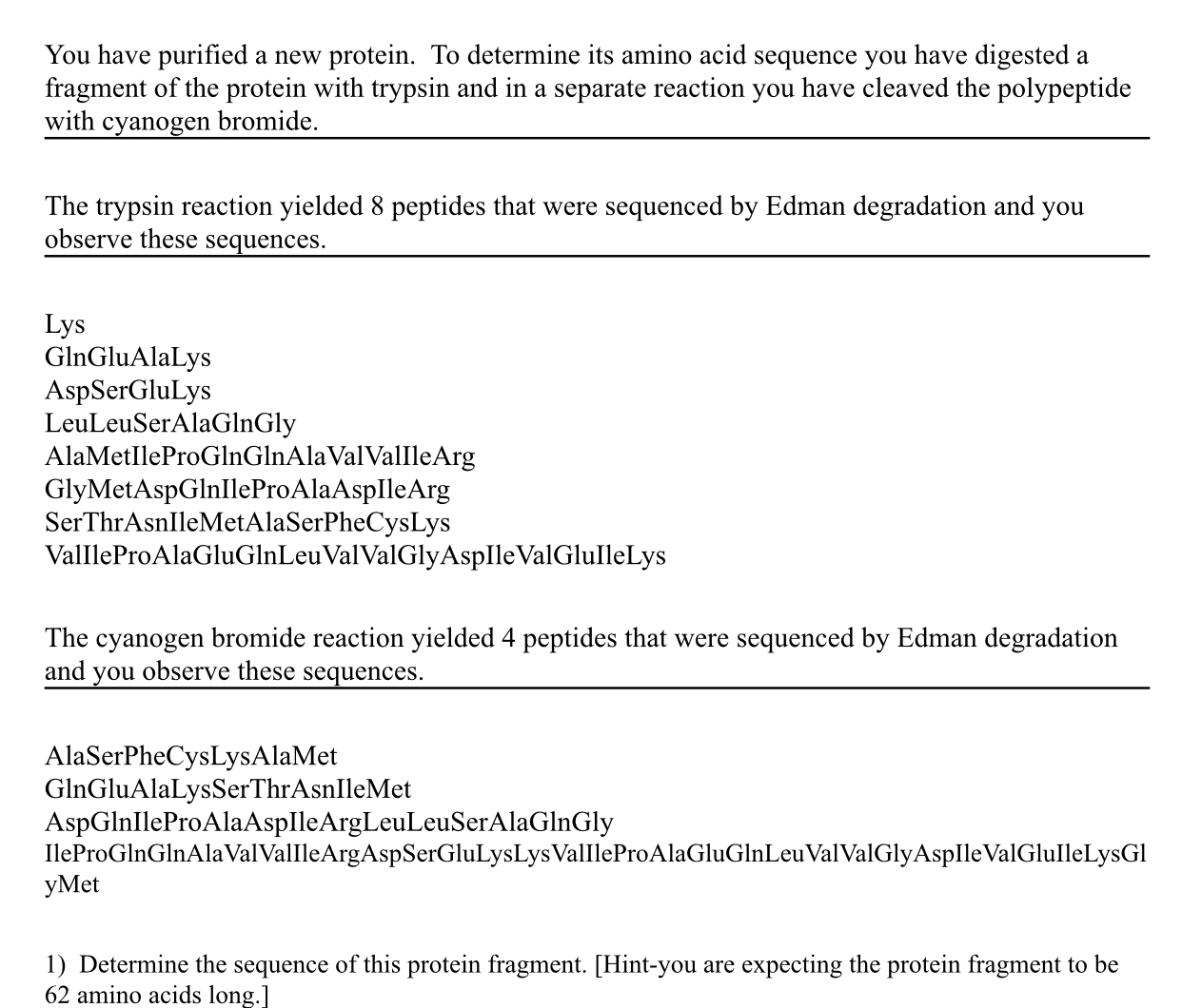 Solved You have purified a new protein. To determine its | Chegg.com