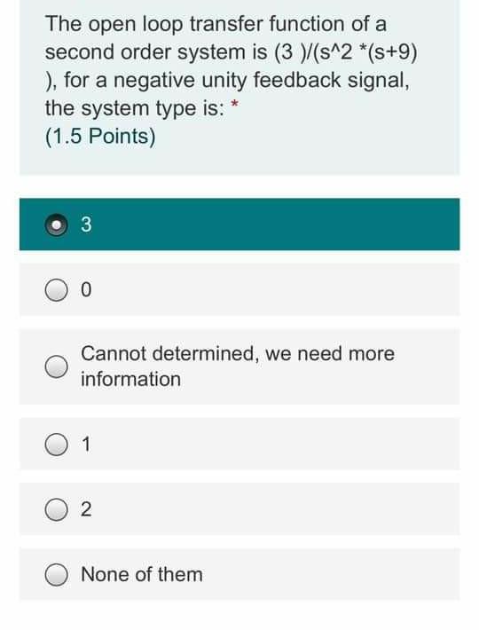 Solved The open loop transfer function of a second order | Chegg.com
