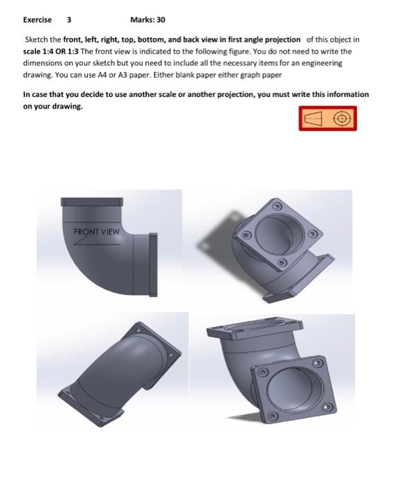 Solved Sketch the front, left, right, top, bottom, and back | Chegg.com