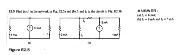 Solved E2 5 Find a 1 In The Network In Fig E2 Sa And b Chegg