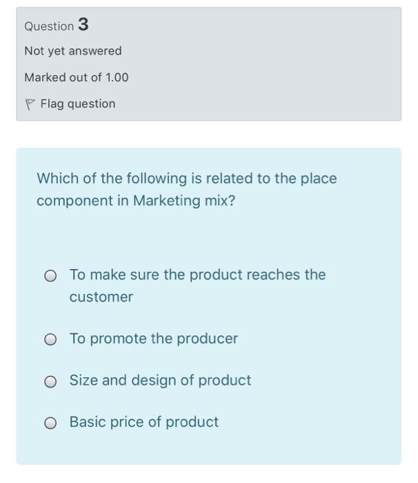 Solved Question 1 Not yet answered Marked out of 1.00 P Flag | Chegg.com