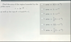 Solved Find the area of the region bounded by the polar | Chegg.com