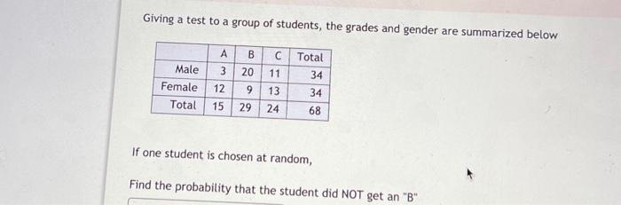 Solved Giving a test to a group of students, the grades and | Chegg.com