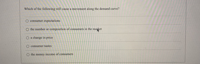 Solved Which of the following will cause a movement along | Chegg.com