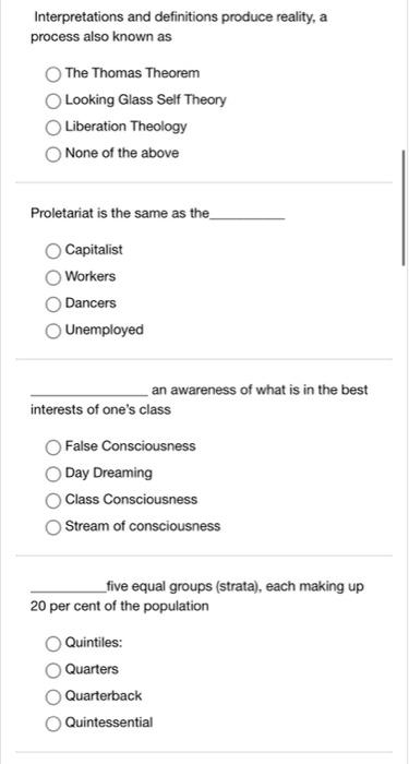 Solved Interpretations and definitions produce reality, a | Chegg.com