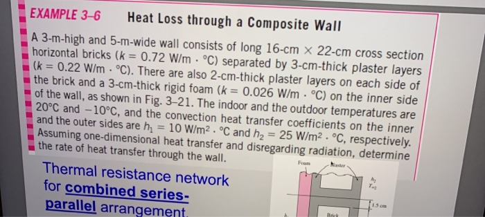 EXAMPLE 3-6 Heat Loss through a Composite Wall A | Chegg.com