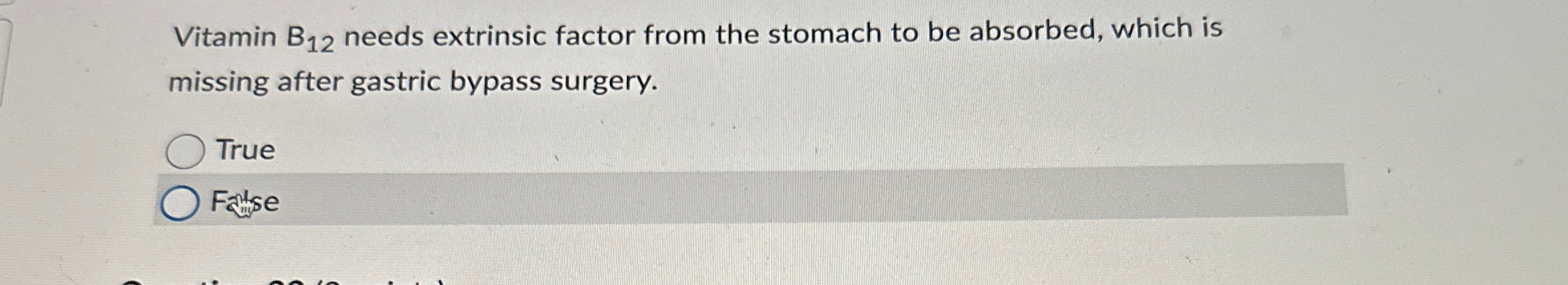 Solved Vitamin B12 ﻿needs Extrinsic Factor From The Stomach | Chegg.com