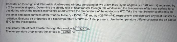 Solved Consider a 1.2-m-high and 1.5-m-wide double-pane | Chegg.com