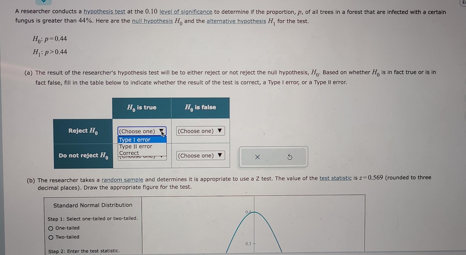 Solved A researcher conducts a hypothesis test at the 0.10 | Chegg.com