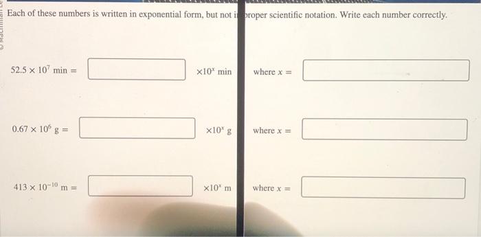 Solved Each of these numbers is written in exponential form, | Chegg.com