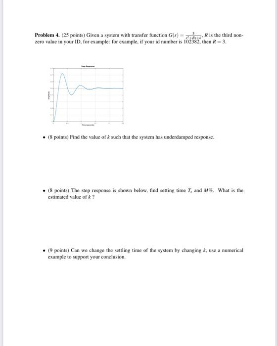 Solved Problem 4 25 Points Given A System With Transfer 6125