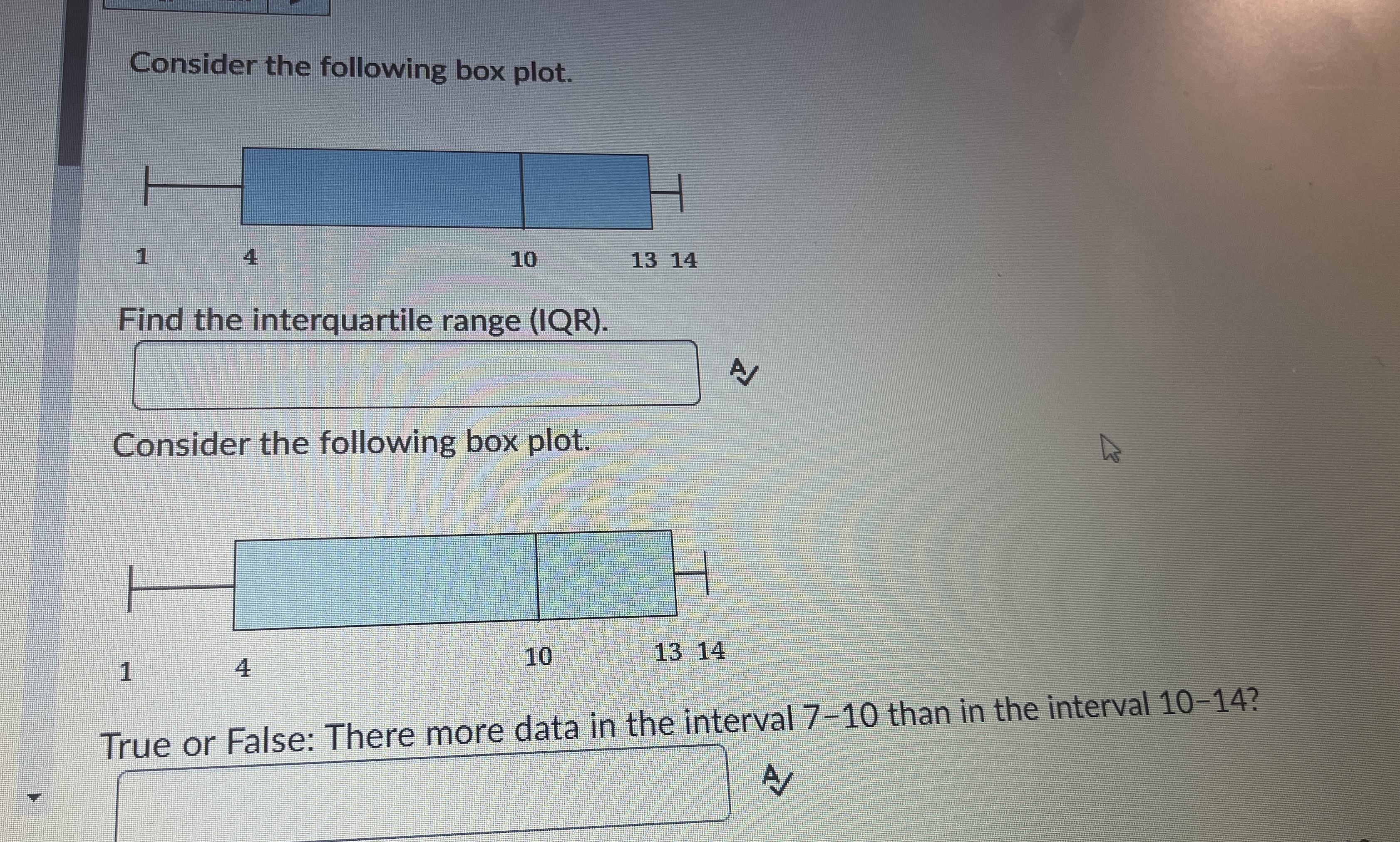 Solved Consider the following box plot.Find the | Chegg.com