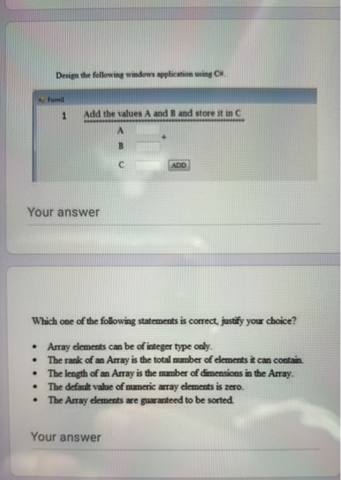 Solved Design the following windows application using CH Add | Chegg.com