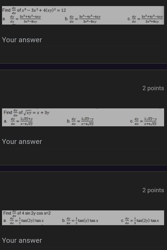 Solved Find Y When Xy 2x2 4 A Y x5 2x y B Y x y 5 4x Chegg 