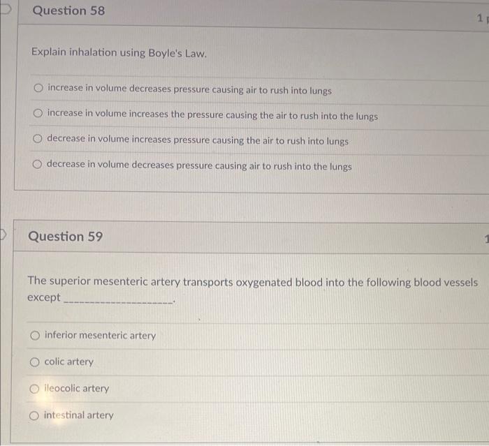 Solved Explain inhalation using Boyle's Law. increase in | Chegg.com