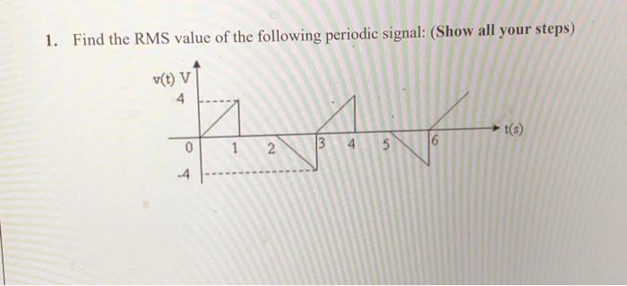 Solved 1. Find the RMS value of the following periodic | Chegg.com