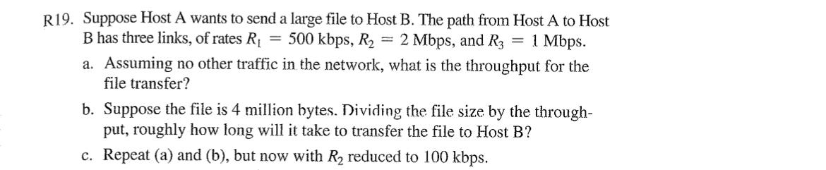 Solved R19. ﻿Suppose Host A Wants To Send A Large File To | Chegg.com