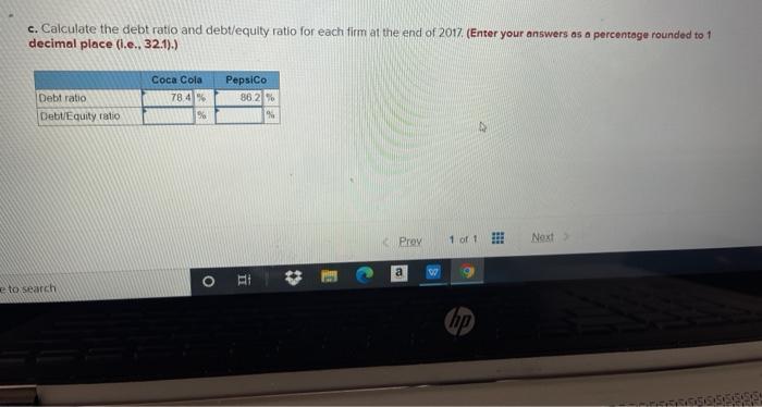 Solved Checy 1 The Annual Reports Of The Coca-Cola Co, And | Chegg.com