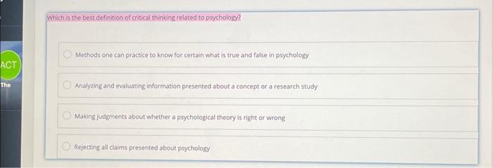 critical thinking definition psychology example