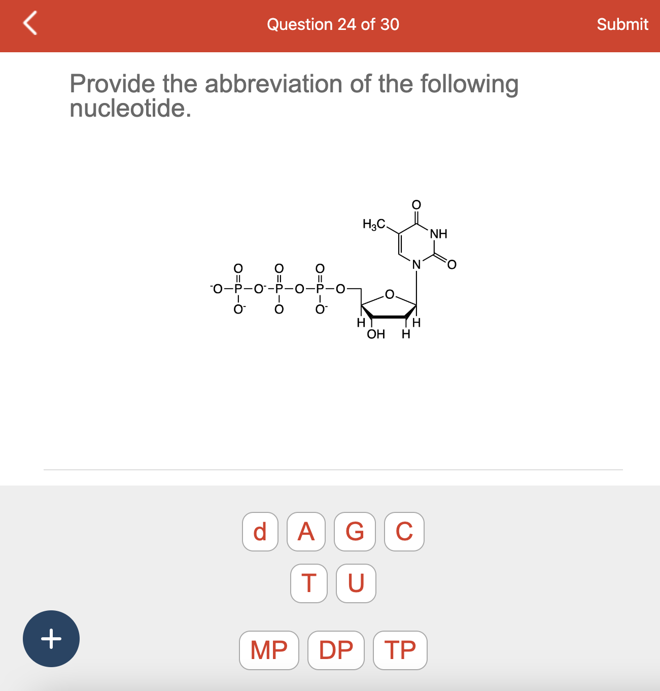 Solved Provide the abbreviation of the following nucleotide. | Chegg.com