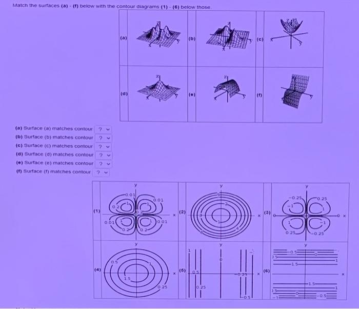 Solved (a) Sunface (a) Matches Contour (b) Surface (b) | Chegg.com