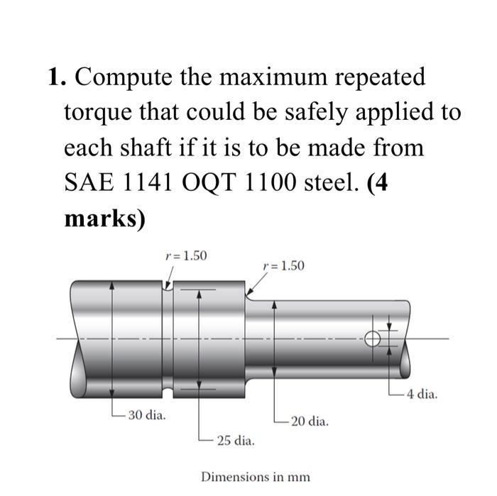 Solved 1. Compute the maximum repeated torque that could be | Chegg.com