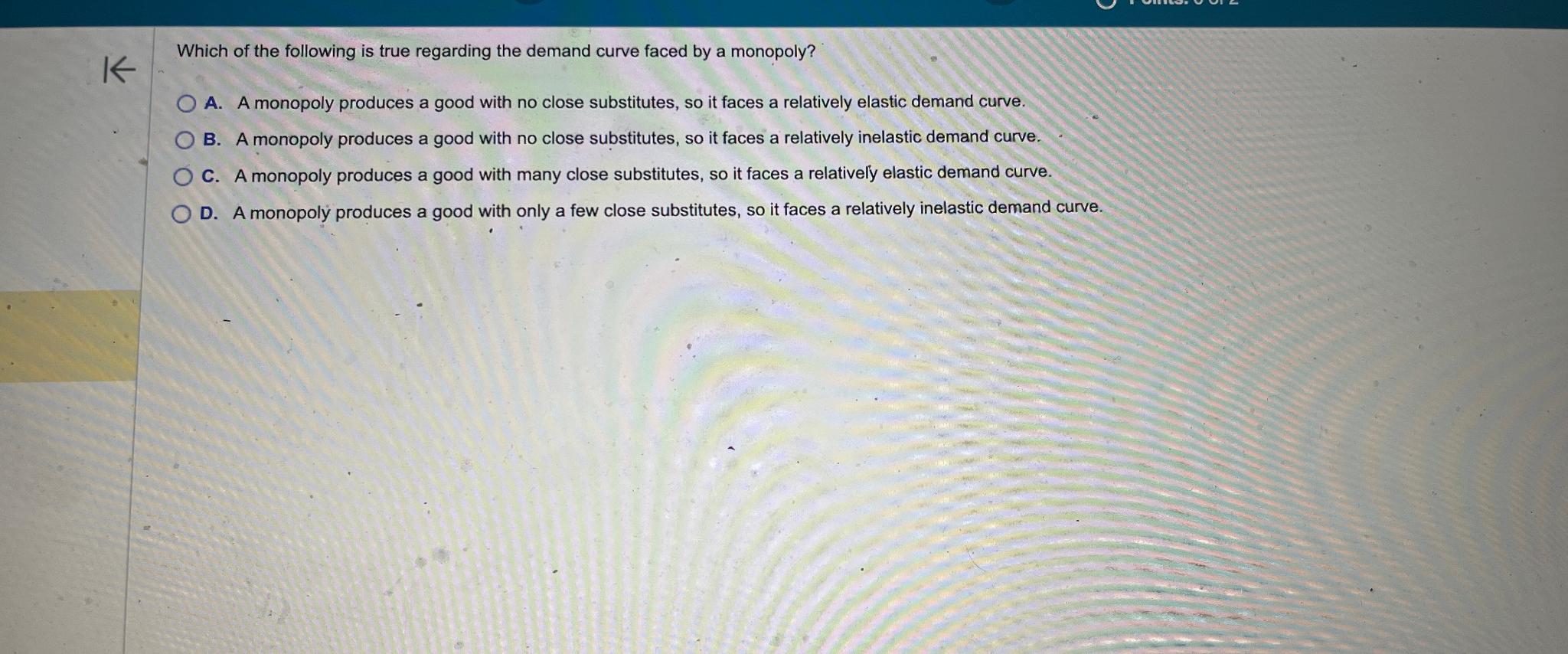 Solved Which of the following is true regarding the demand | Chegg.com