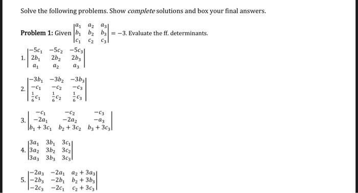 Solved Solve the following problems. Show complete solutions | Chegg.com