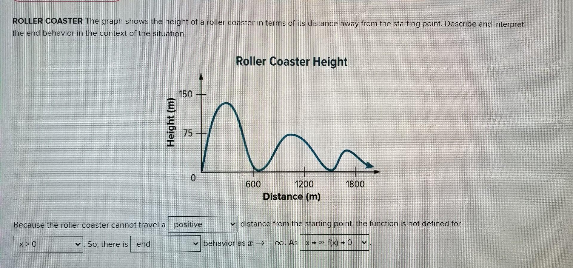 Solved ROLLER COASTER The graph shows the height of a roller