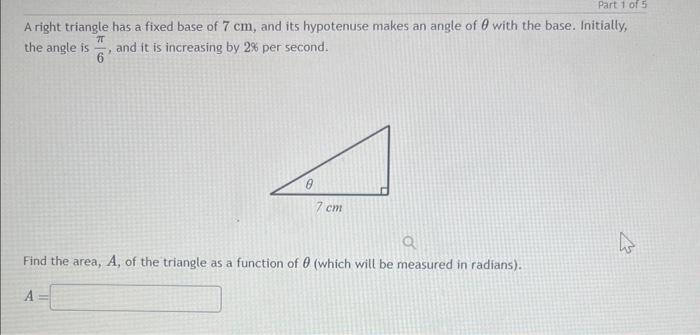 base of a right angle triangle is 9 cm