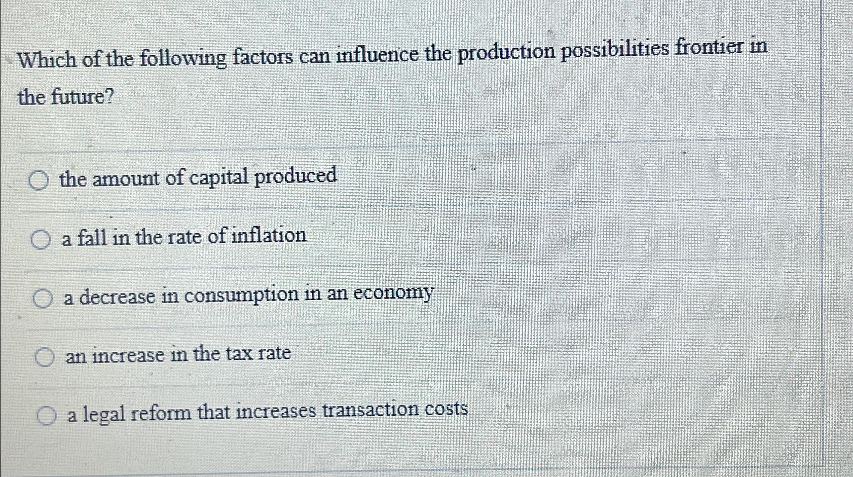 Solved Which of the following factors can influence the | Chegg.com