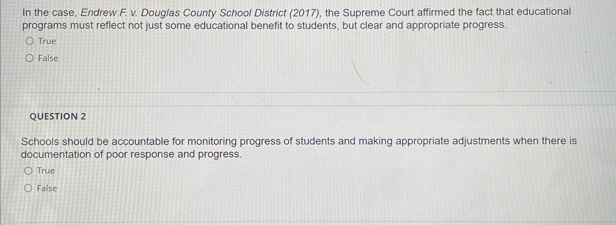 Solved In the case, Endrew F. ﻿v. ﻿Douglas County School | Chegg.com