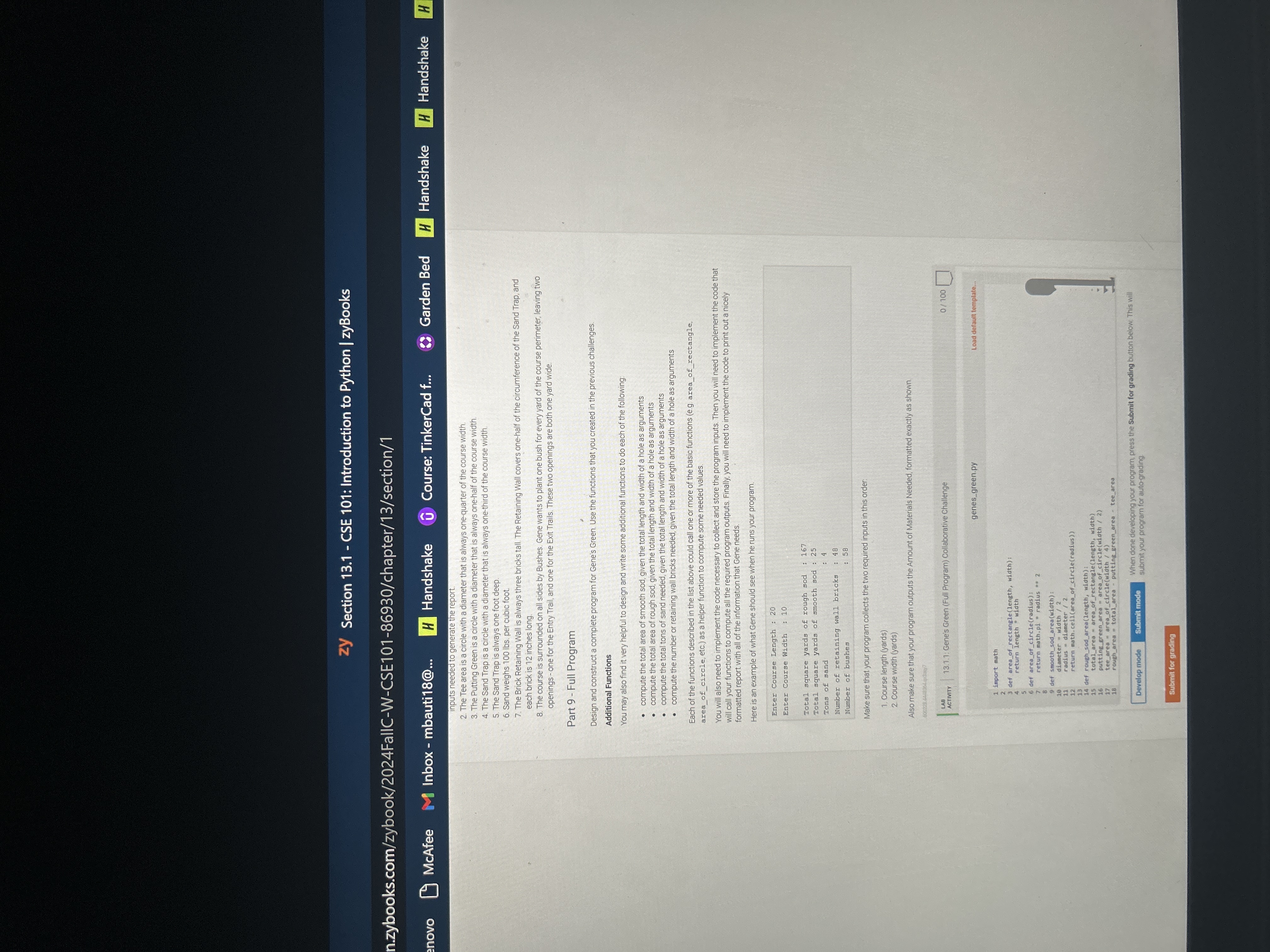 Solved How to do the code for 13.1 ﻿gene’s green full