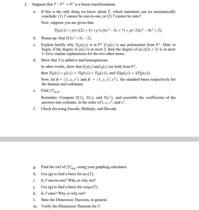 Solved This is a linear algebra question. Please answer | Chegg.com
