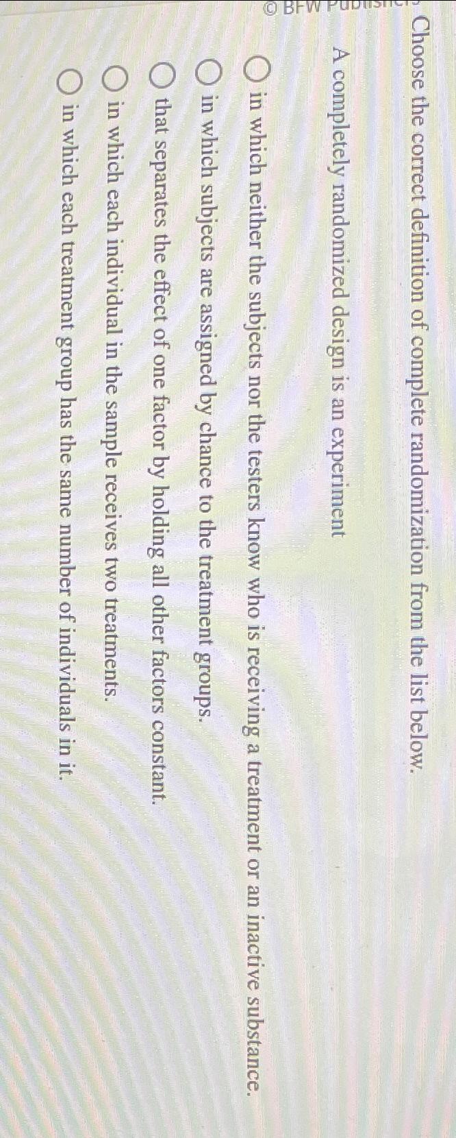 Solved Choose the correct definition of complete