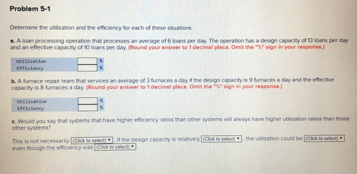 Solved Problem 5-1 Determine the utilization and the | Chegg.com