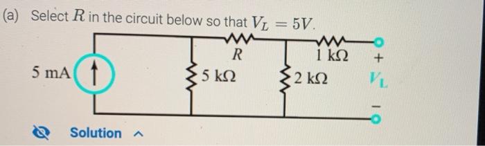 Solved (a) Select R in the circuit below so that V1 = 5V. | Chegg.com