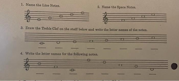 1. Name the Line Notes. 2. Name the Space Notes. 15 | Chegg.com
