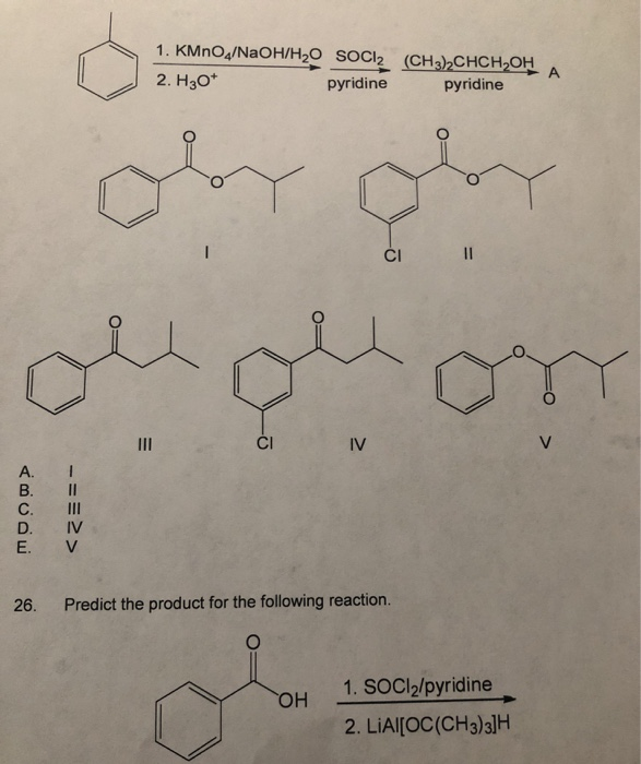 Solved 25. Predict the product for the following reaction. | Chegg.com