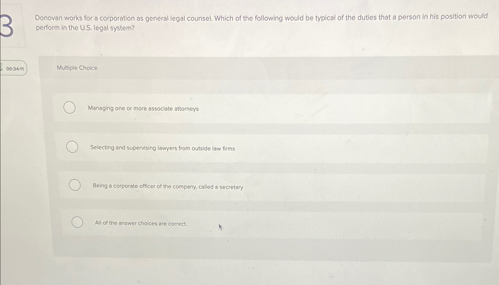 Solved Donovan Works For A Corporation As General Legal 