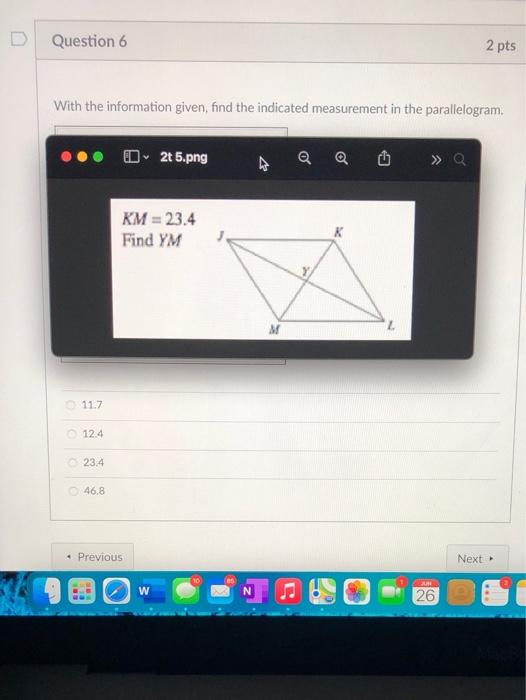 Solved D Question 6 2 pts With the information given, find | Chegg.com